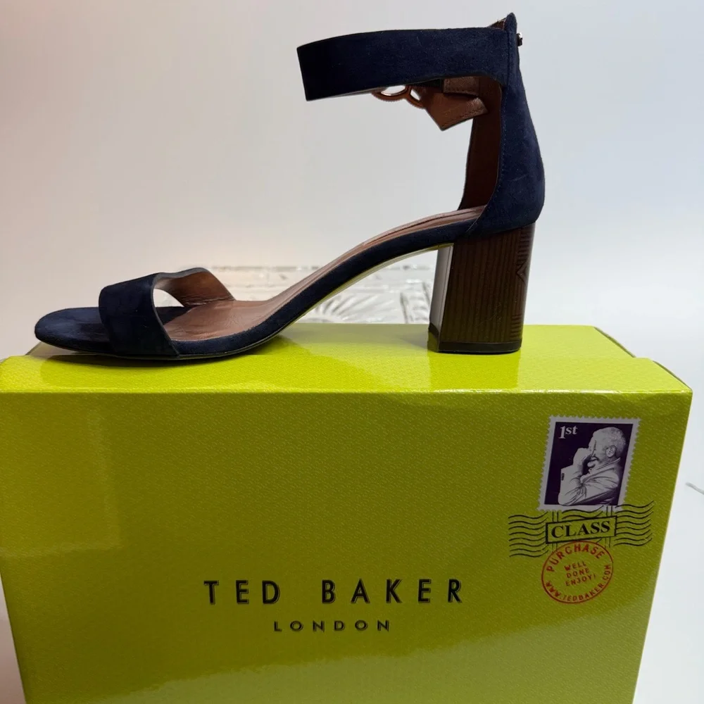 Ted Baker Kolissa3 Style navy suede ankle strap sandal- size 7